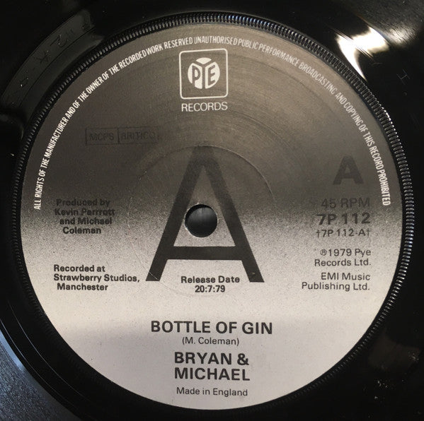 Brian & Michael : Bottle Of Gin (7", Single, Promo)
