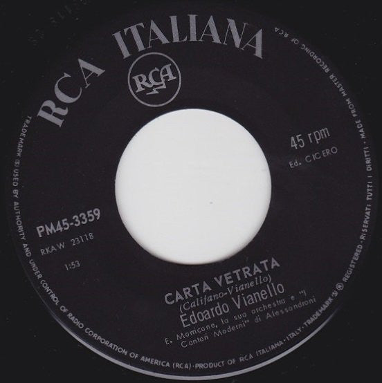 Edoardo Vianello : Carta Vetrata  (7", Mono)
