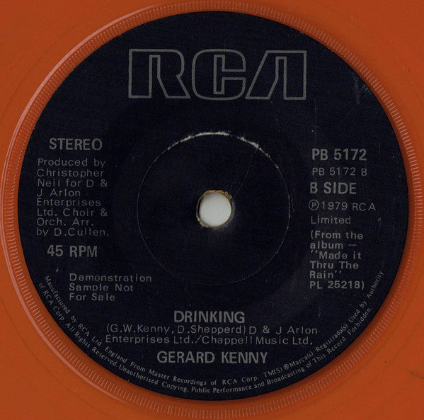 Gerard Kenny : Son Of A Song And Dance Man (7", Single, Promo, Ora)