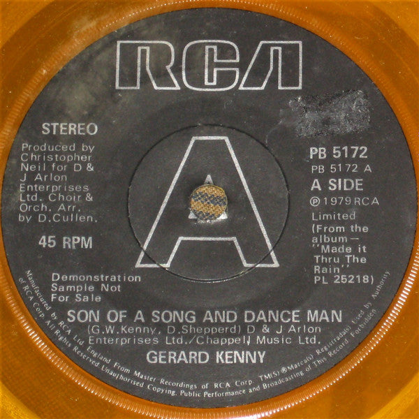 Gerard Kenny : Son Of A Song And Dance Man (7", Single, Promo, Ora)