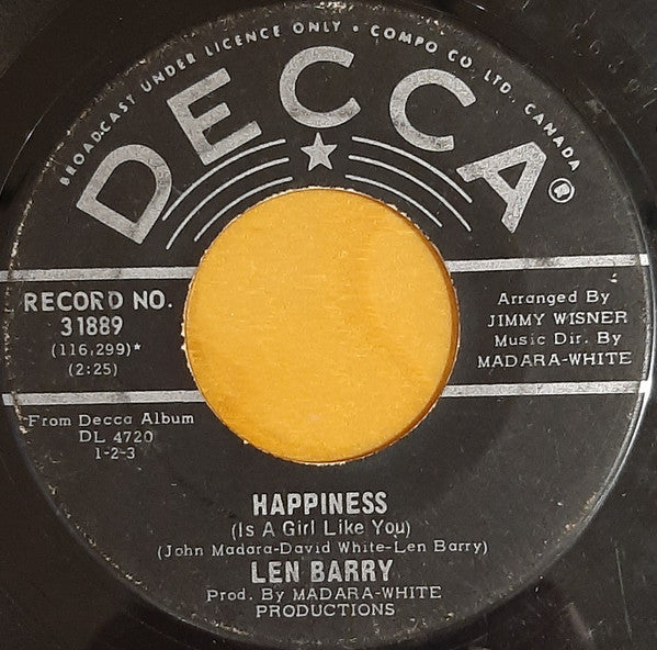 Len Barry : Like A Baby (7")
