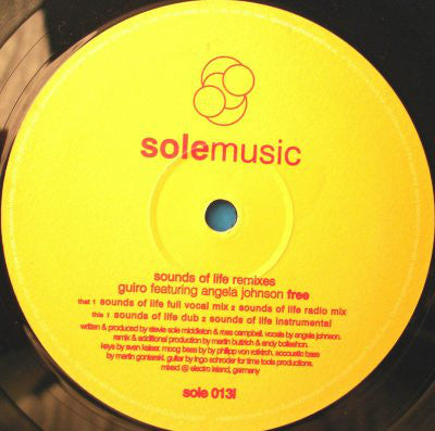 Guiro Featuring Angela Johnson : Free (Sounds Of Life Remixes) (12")
