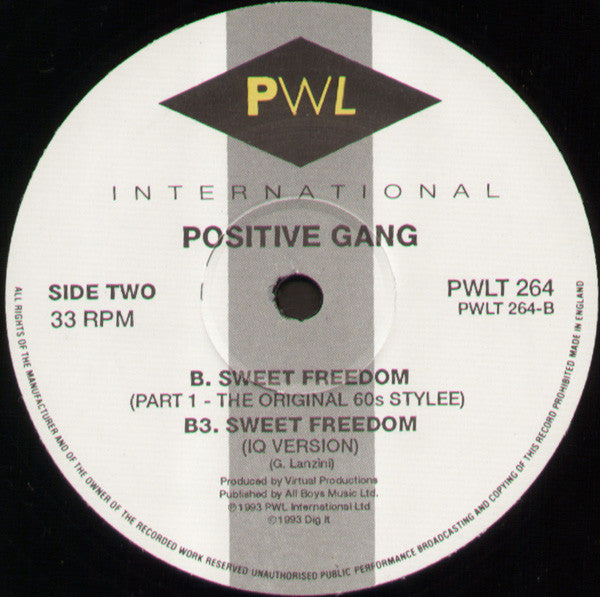 Positive Gang : Sweet Freedom (Part 2 The Return) (12")