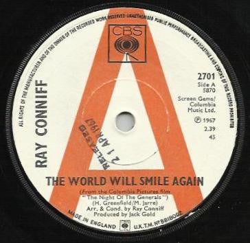 Ray Conniff : The World Will Smile Again (7", Promo)