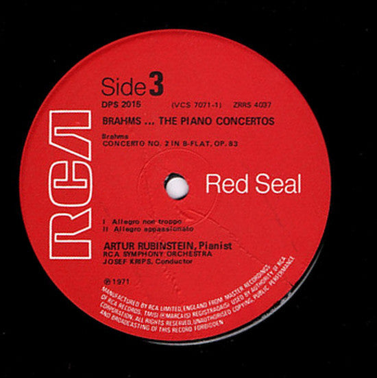 Johannes Brahms, Arthur Rubinstein : The Piano Concertos, No. 1 In D Minor / No. 2 In B-Flat (2xLP, Album, Comp)