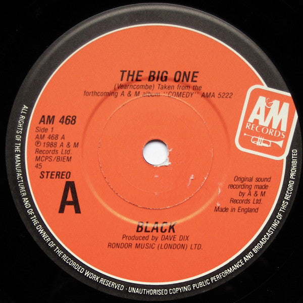 Black (2) : The Big One (7", Single, Ltd, Pos)
