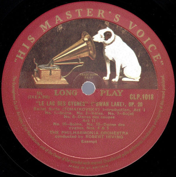 Pyotr Ilyich Tchaikovsky, Robert Irving (2) Conducting The Philharmonia Orchestra : Swan Lake (LP, Mono, RP)