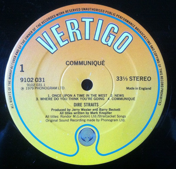 Dire Straits : Communiqué (LP, Album, RE, Ora)