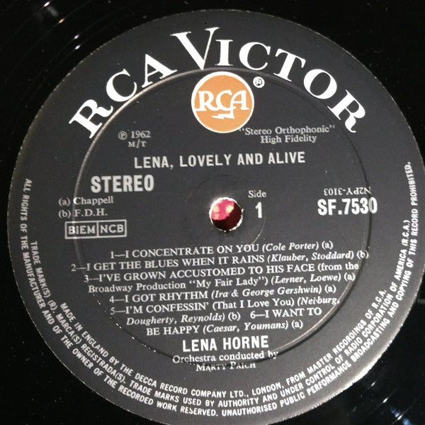 Lena Horne : Lovely And Alive (LP, RP)