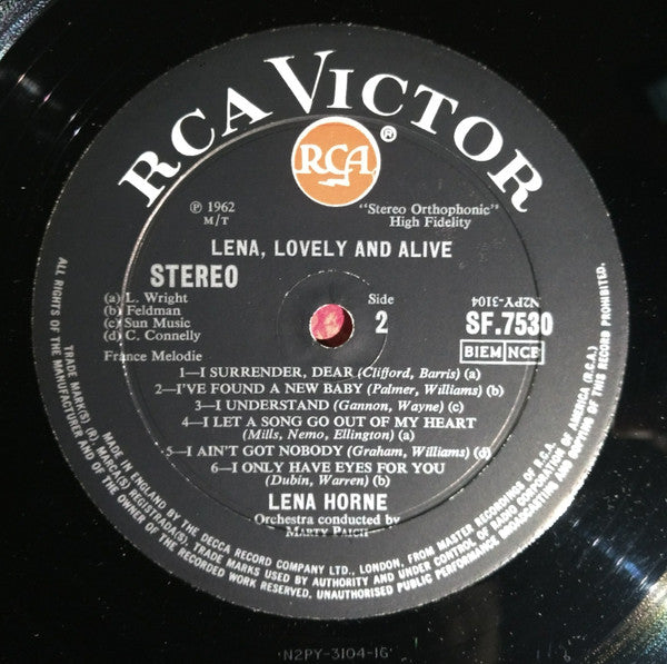 Lena Horne : Lovely And Alive (LP, RP)