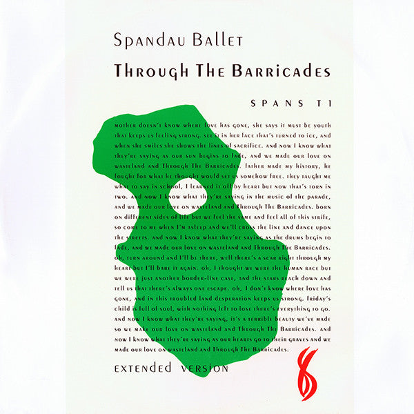 Spandau Ballet : Through The Barricades (Extended Version) (12", Single)