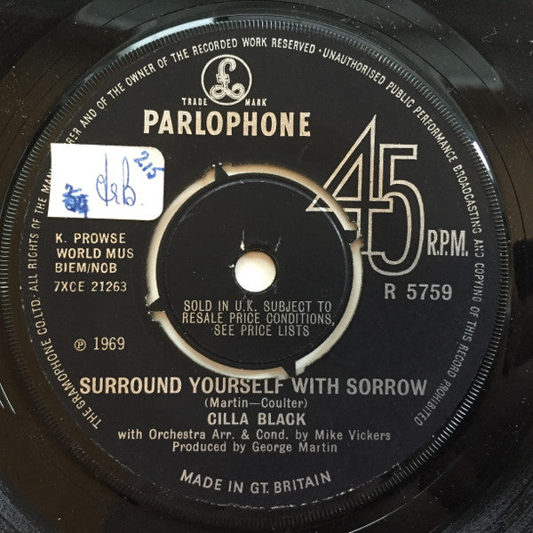 Cilla Black : Surround Yourself With Sorrow (7", Single, 4-P)
