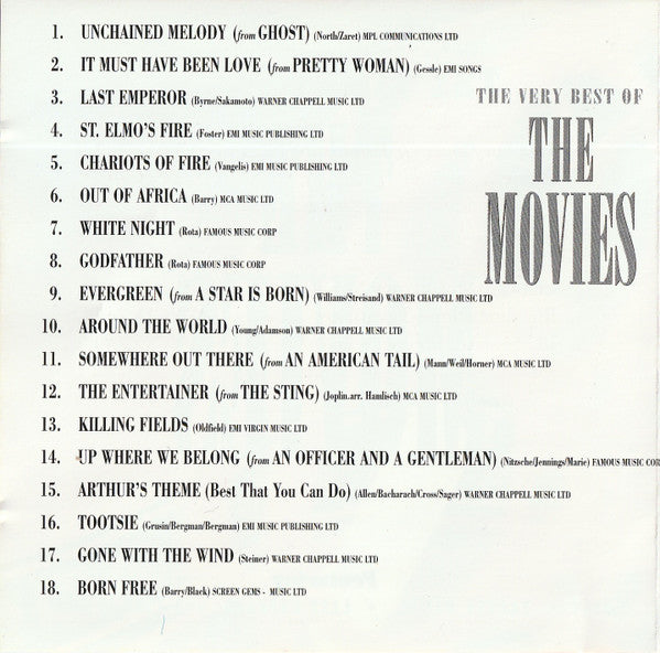 The Hollywood Studio Orchestra : The Hollywood Orchestra Presents The Very Best Of The Movies (CD, Comp)