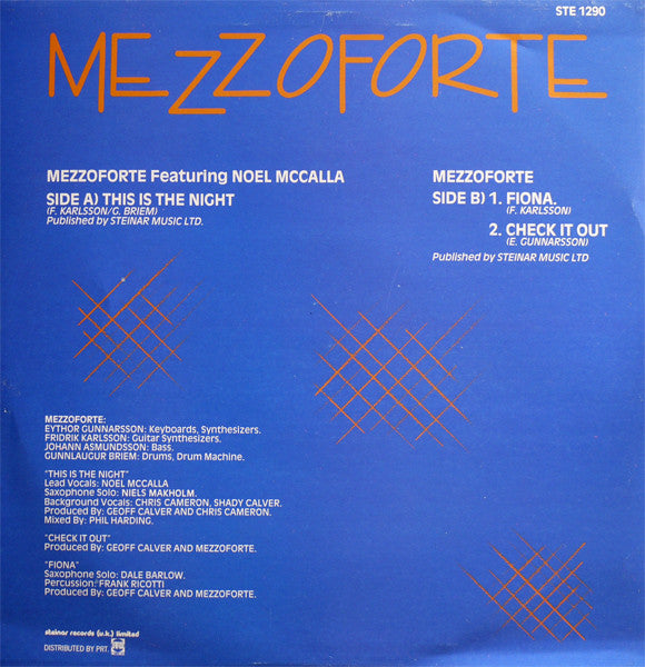 Mezzoforte Featuring Noel McCalla : This Is The Night (12")