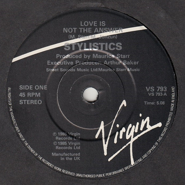 The Stylistics : Love Is Not The Answer (7")