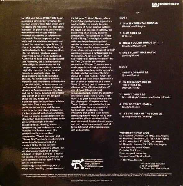 Art Tatum : The Tatum Solo Masterpieces, Vol. 8 (LP, Album, Mono)