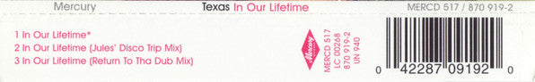 Texas : In Our Lifetime (CD, Single)