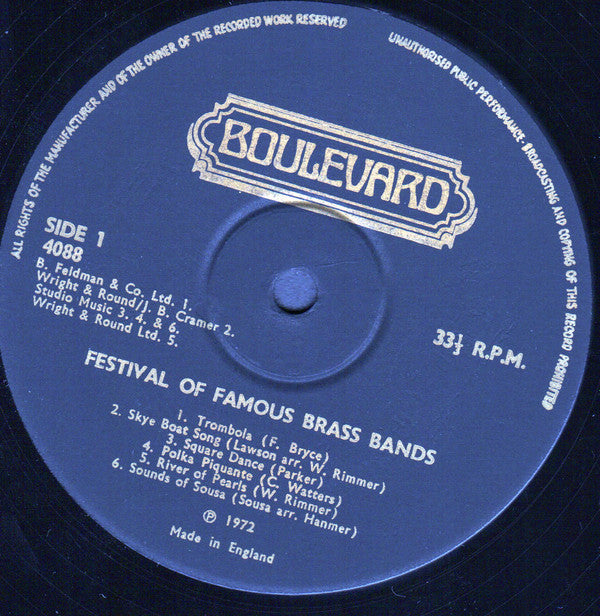 Various : Festival Of Famous Brass Bands (LP, Comp)