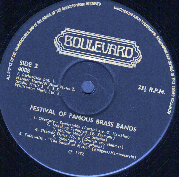 Various : Festival Of Famous Brass Bands (LP, Comp)