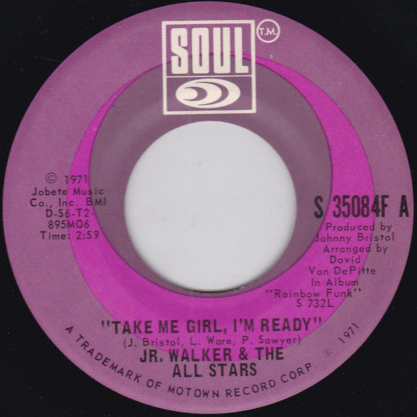 Junior Walker & The All Stars : Take Me Girl, I'm Ready / Right On Brothers And Sisters (7", Single, San)
