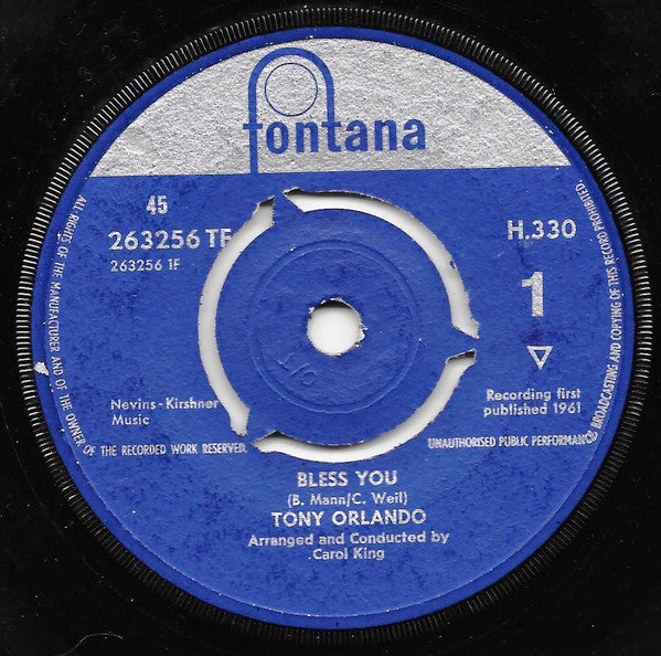 Tony Orlando : Bless You / Am I The Guy (7", Single, 3 P)