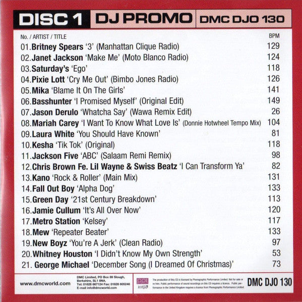 Various : DMC DJ Promo DJO 130 (2xCD, Comp, Promo)