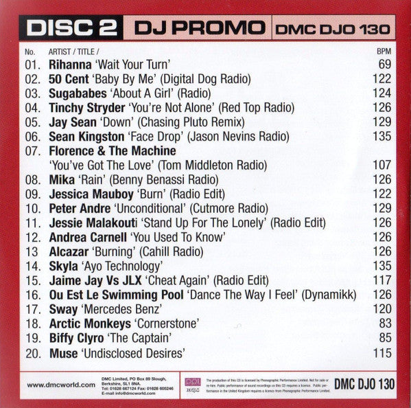 Various : DMC DJ Promo DJO 130 (2xCD, Comp, Promo)