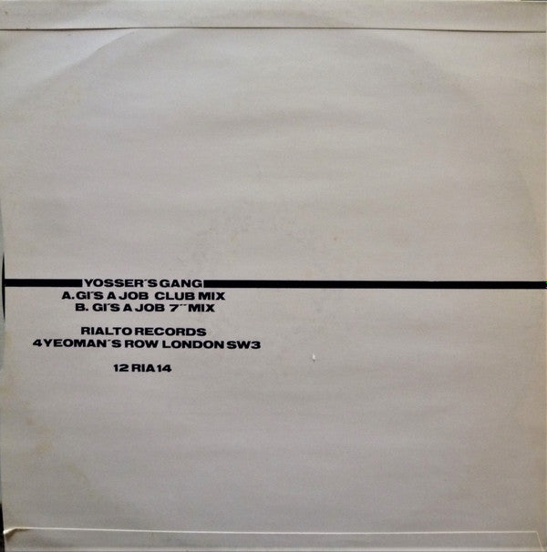 Yosser's Gang : Gis' A Job (12")