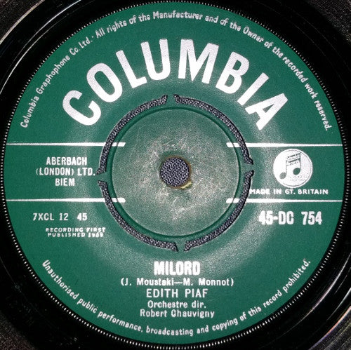 Edith Piaf : Milord / Je Sais Comment (7", Single, Gre)