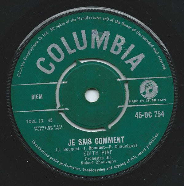 Edith Piaf : Milord / Je Sais Comment (7", Single, Gre)