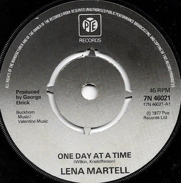 Lena Martell : One Day At A Time (7", Single, Pus)