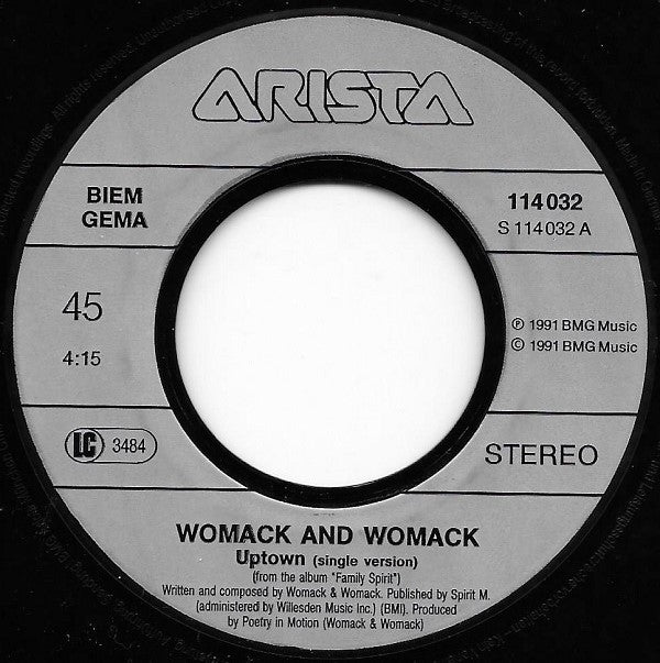 Womack & Womack : Uptown (7", Single)