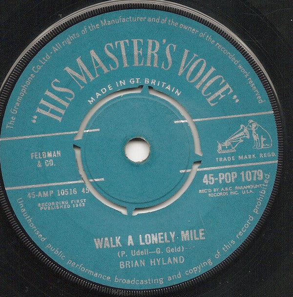 Brian Hyland : Warmed Over Kisses (Left Over Love) (7")