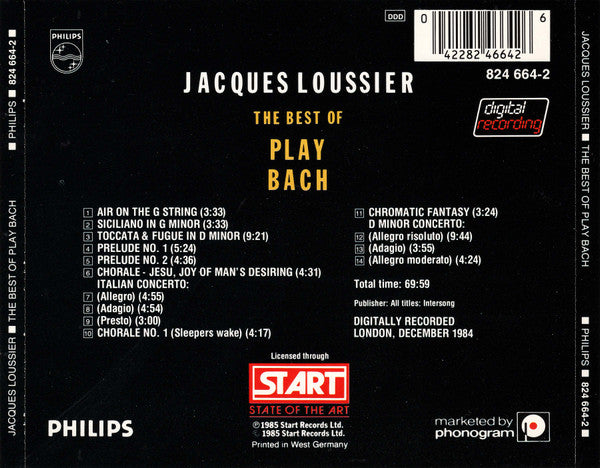 Jacques Loussier : The Best Of Play Bach (CD, Album)