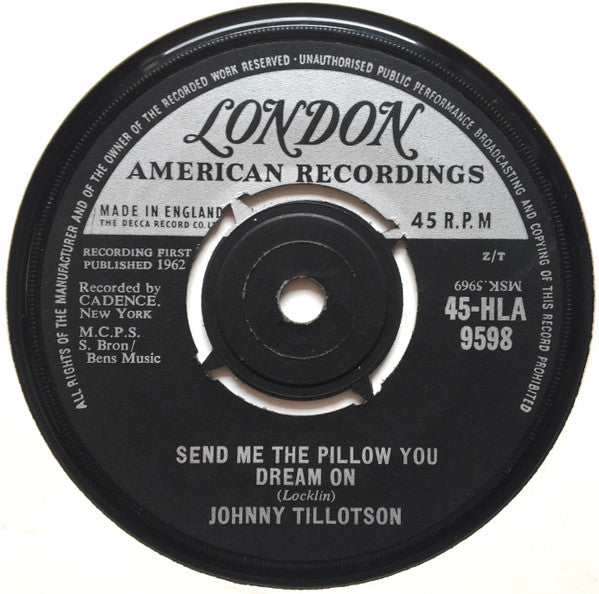 Johnny Tillotson : Send Me The Pillow You Dream On (7")