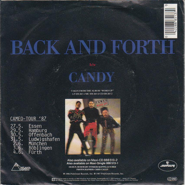 Cameo : Back And Forth (7", Single)