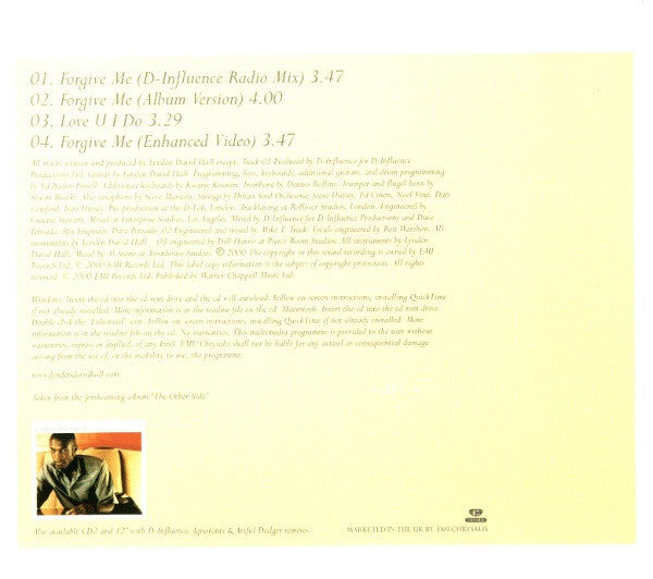 Lynden David Hall : Forgive Me (CD, Single, Enh, CD1)
