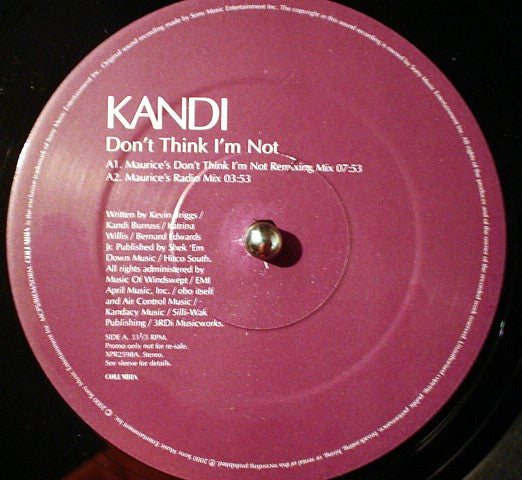 Kandi : Don't Think I'm Not (12", Promo)