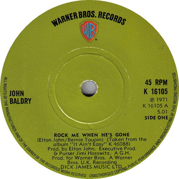 Long John Baldry : Rock Me When He's Gone (7", Sol)