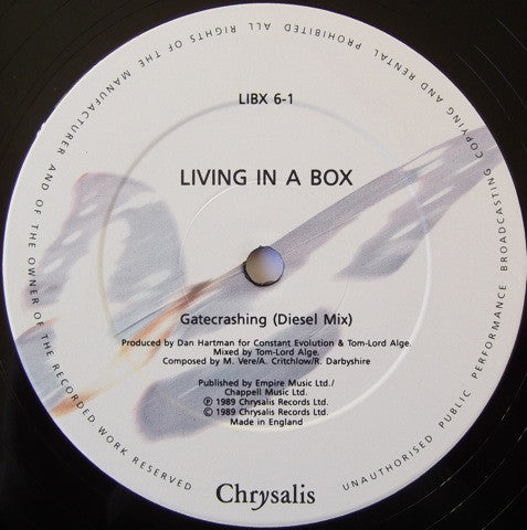 Living In A Box : Gatecrashing (12", Single)