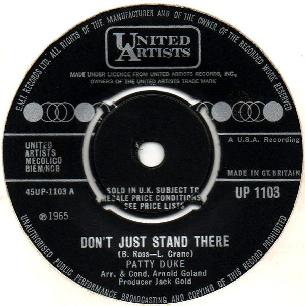 Patty Duke : Don't Just Stand There (7", Single)
