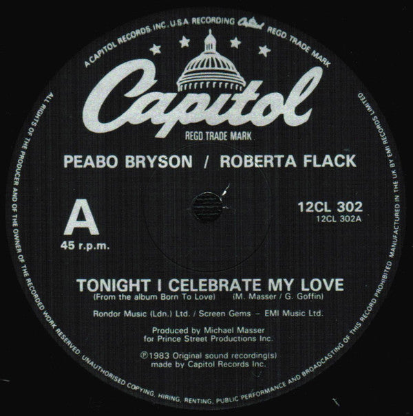 Peabo Bryson : Tonight I Celebrate My Love (12", Single)