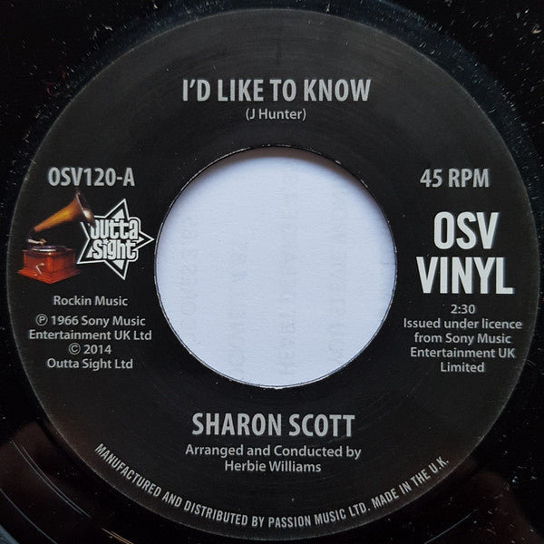 Sharon Scott (7) : I'd Like To Know / I'm Not Afraid (7")