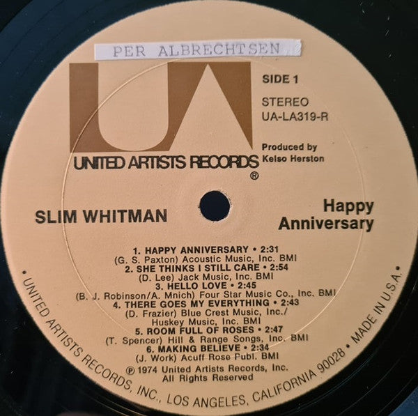 Slim Whitman : Happy Anniversary (LP, Album)
