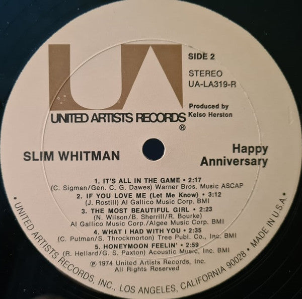 Slim Whitman : Happy Anniversary (LP, Album)