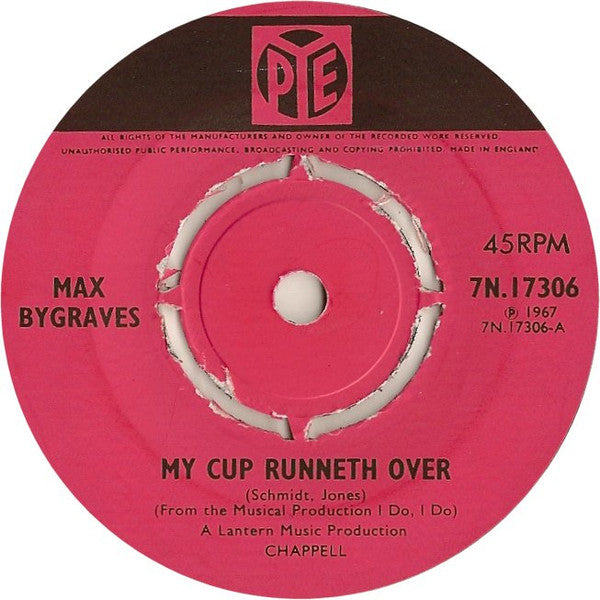 Max Bygraves : My Cup Runneth Over (7", Single, Pus)
