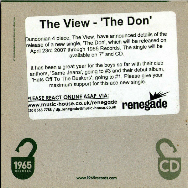 The View (2) : The Don (CDr, Single, Promo)