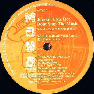 Joeski Ft Mr Reo* : Don't Stop The Music (12")