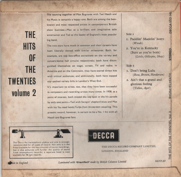 Max Bygraves : Max And Ted: The Hits Of The Twenties - Vol. 2 (7", EP)