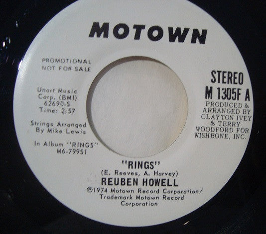 Reuben Howell : Rings (7", Mono, Promo)